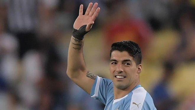 Luis Suárez, con la camiseta de Uruguay Luis Suárez, con la camiseta de Uruguay