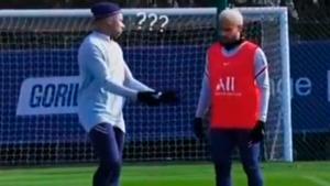 Neymar y Mbappé en un entrenamiento