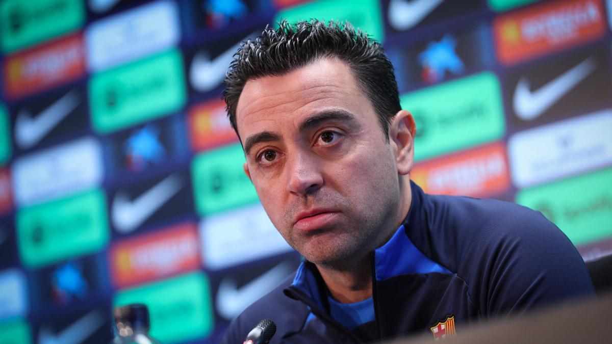 Xavi, durante la rueda de prensa previa al Barça - Sevilla