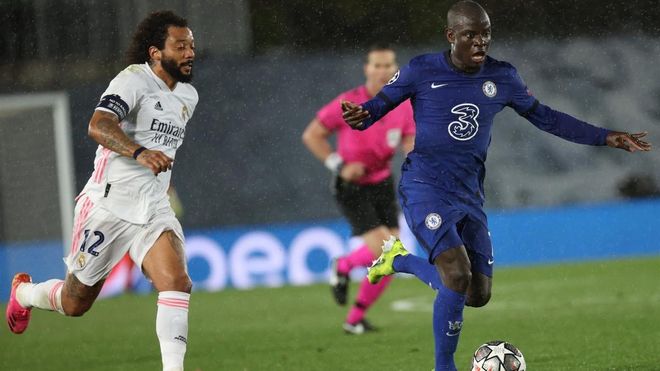 Marcelo, en una jugada con Kanté Marcelo, en una jugada con Kanté