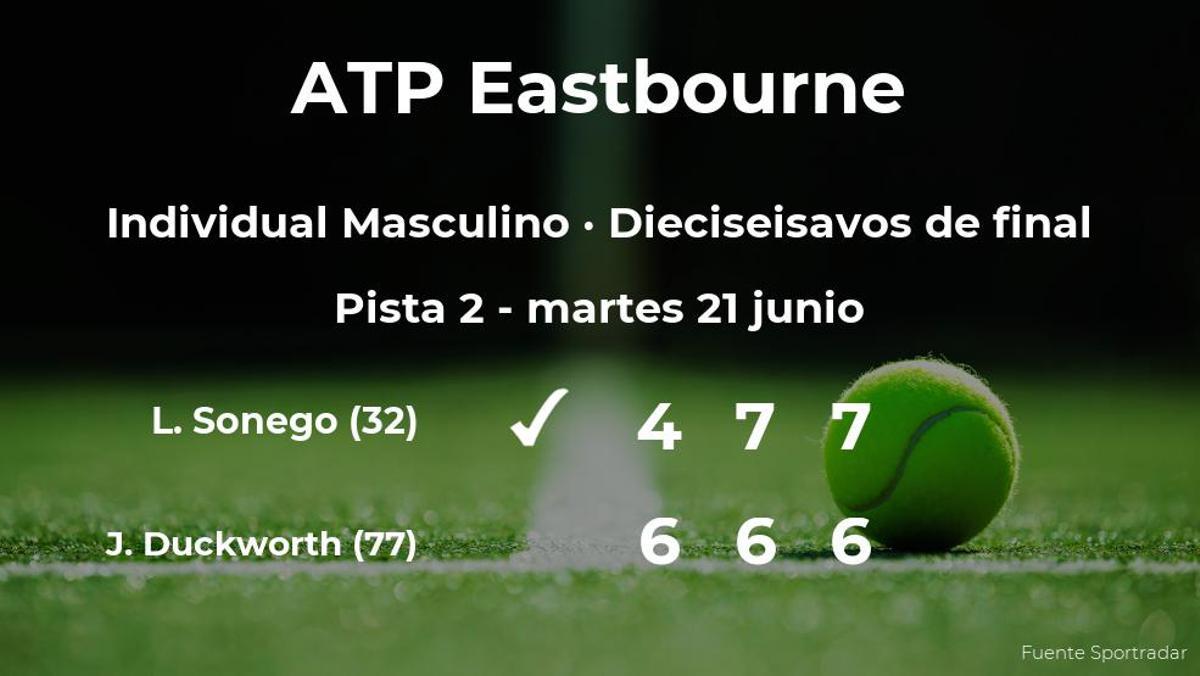 Lorenzo Sonego se clasifica para los octavos de final del torneo ATP 250 de Eastbourne