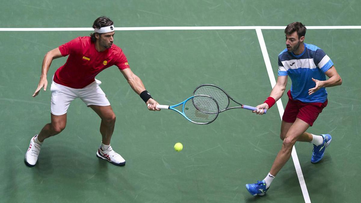Feliciano y Granollers, en un partido de la última Copa Davis