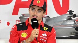 Leclerc, este jueves en rueda de prensa en el circuito de Suzuka
