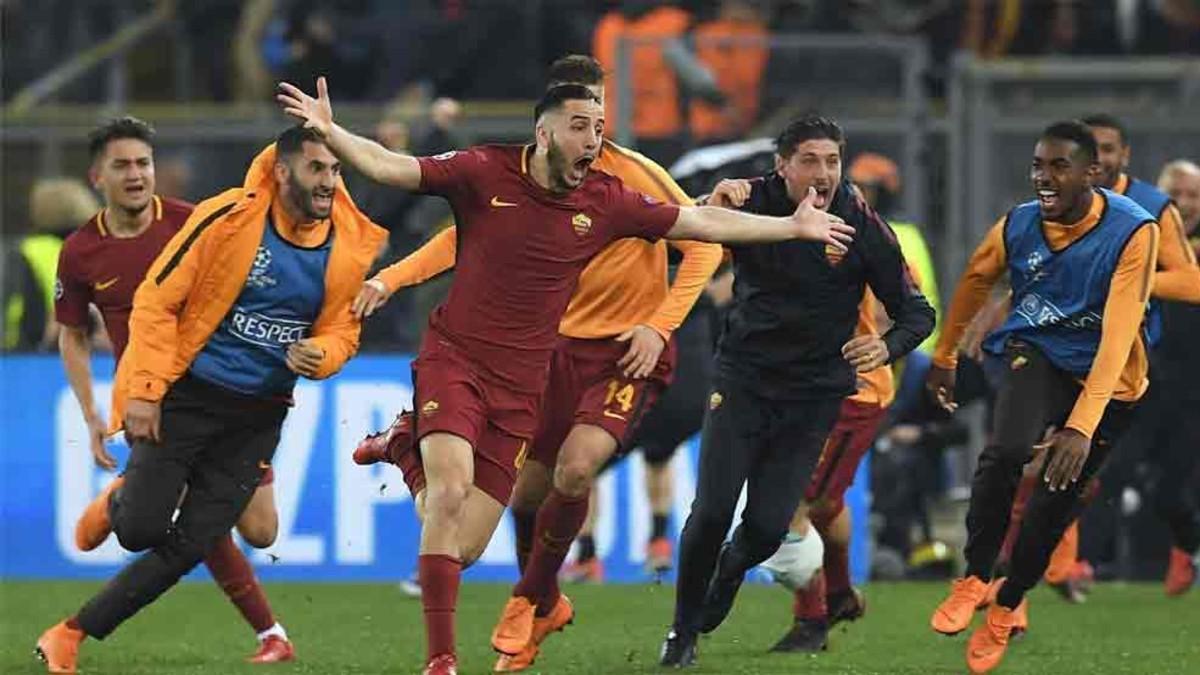 La Roma celebró su clasificación para semifinales