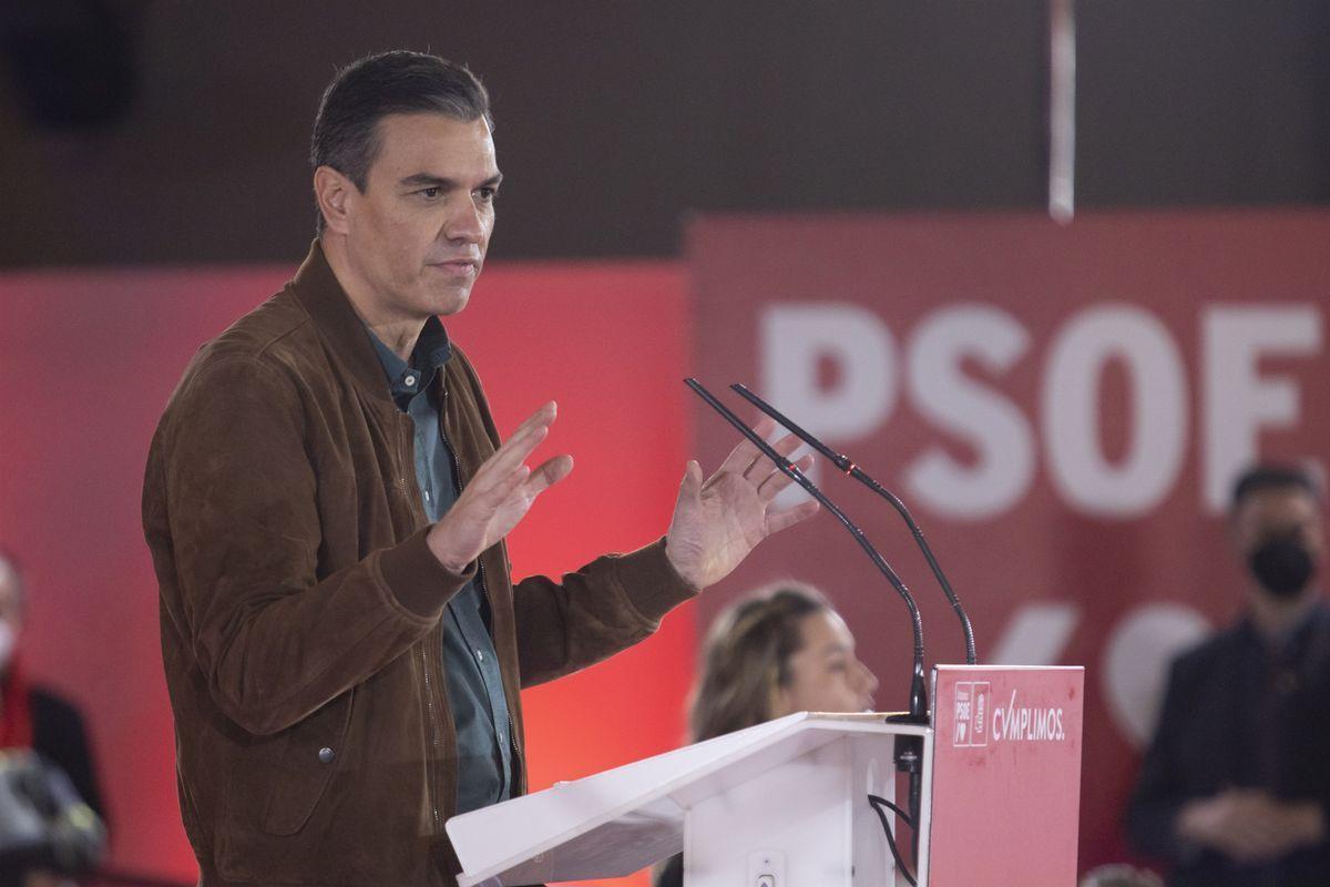 El presidente del Gobierno, Pedro Sánchez, en Gijón.