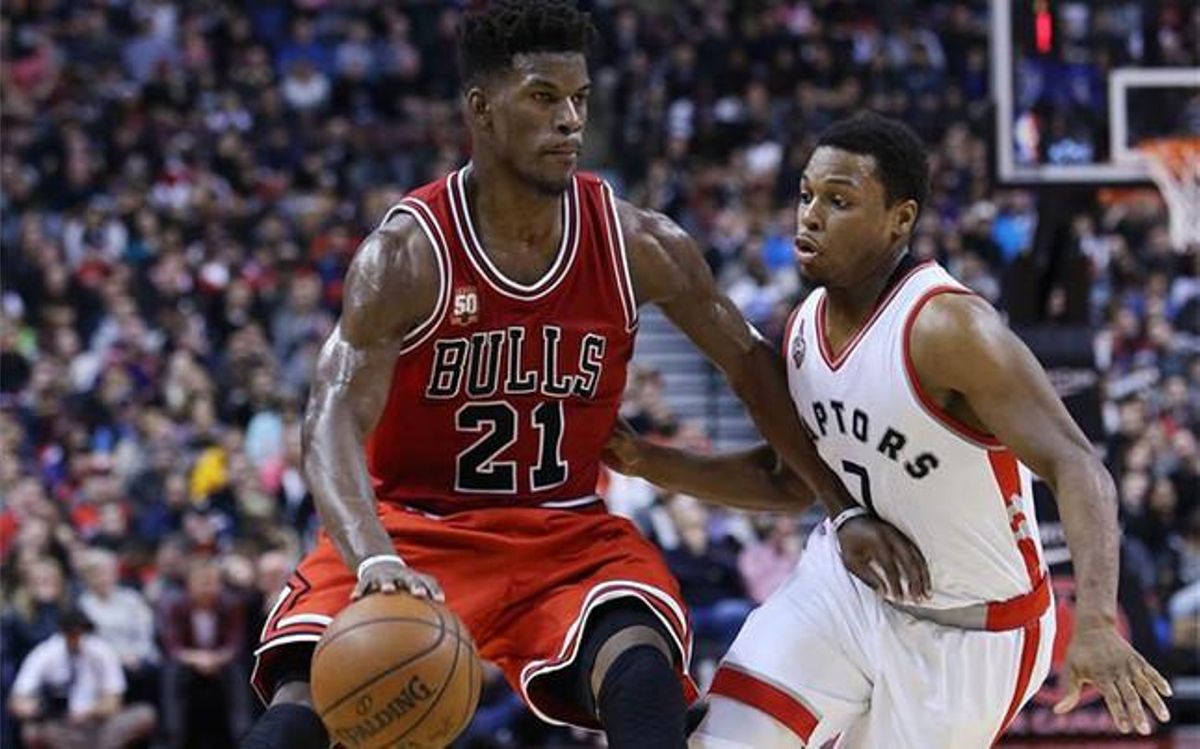 Jimmy Butler, en su época en los Bulls, junto a Kyle Lowry Jimmy Butler, en su época en los Bulls, junto a Kyle Lowry