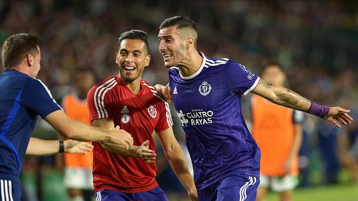Sergi Guardiola celebra su gol en la victoria del Valladolid