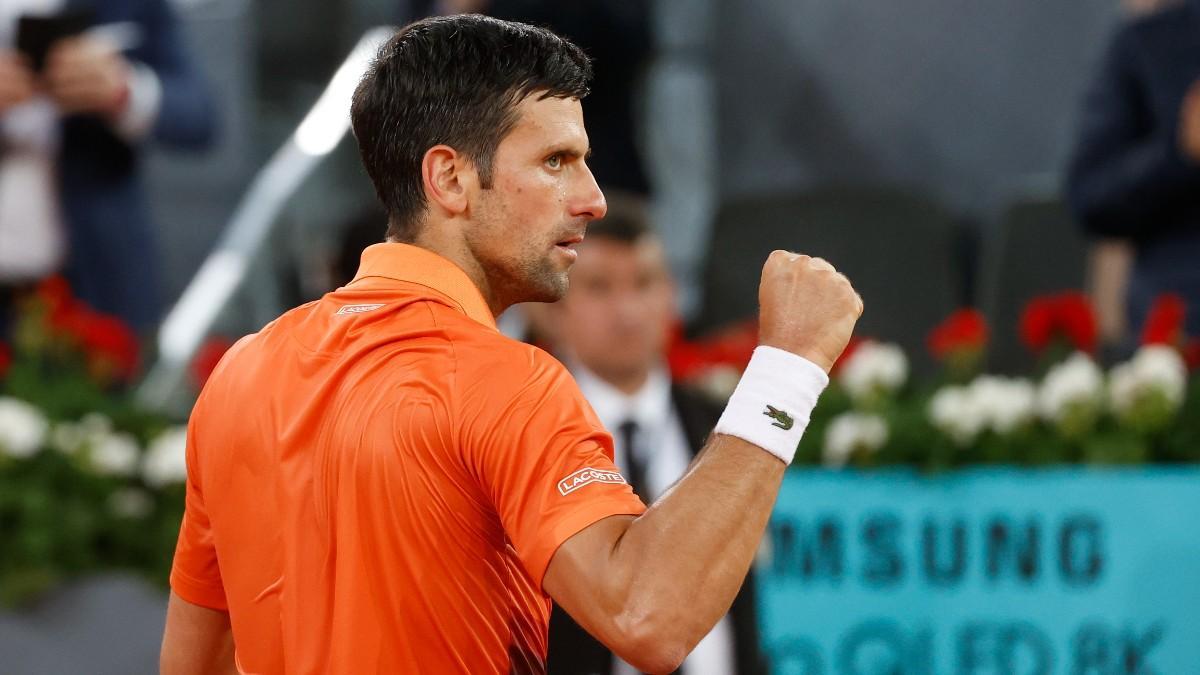 Djokovic celebra un punto en Madrid