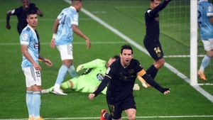 Leo Messi celebra la jugada del segundo gol del Barça ante el Celta Leo Messi celebra la jugada del segundo gol del Barça ante el Celta