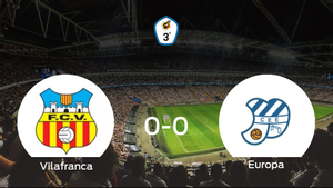 El Vilafranca y el CE Europa concluyen su enfrentamiento en el Camp Municipal dEsports sin goles (0-0) El Vilafranca y el CE Europa concluyen su enfrentamiento en el Camp Municipal dEsports sin goles (0-0)