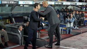 Pochettino, con Guardiola en su etapa en el Espanyol Pochettino, con Guardiola en su etapa en el Espanyol