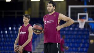 Abrines, durante el entrenamiento de este lunes en el Palau Abrines, durante el entrenamiento de este lunes en el Palau