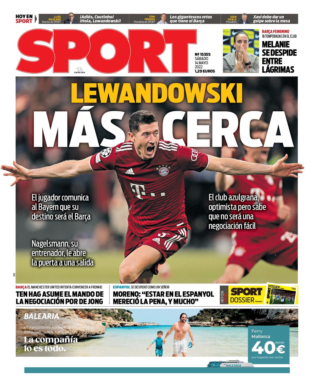 Esta es la portada de SPORT, hoy sábado 14 de mayo Esta es la portada de SPORT, hoy sábado 14 de mayo