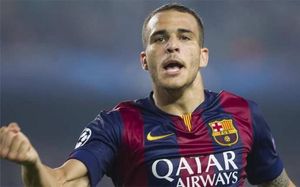 Sandro, celebrando un gol con el Barcelona B Sandro, celebrando un gol con el Barcelona B