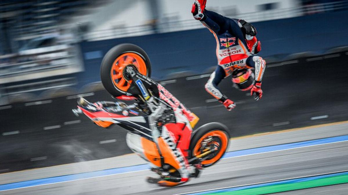 Honda sigue siendo una moto crítica y Marc Márquez, uno de los pilotos que más se han ido al suelo este año