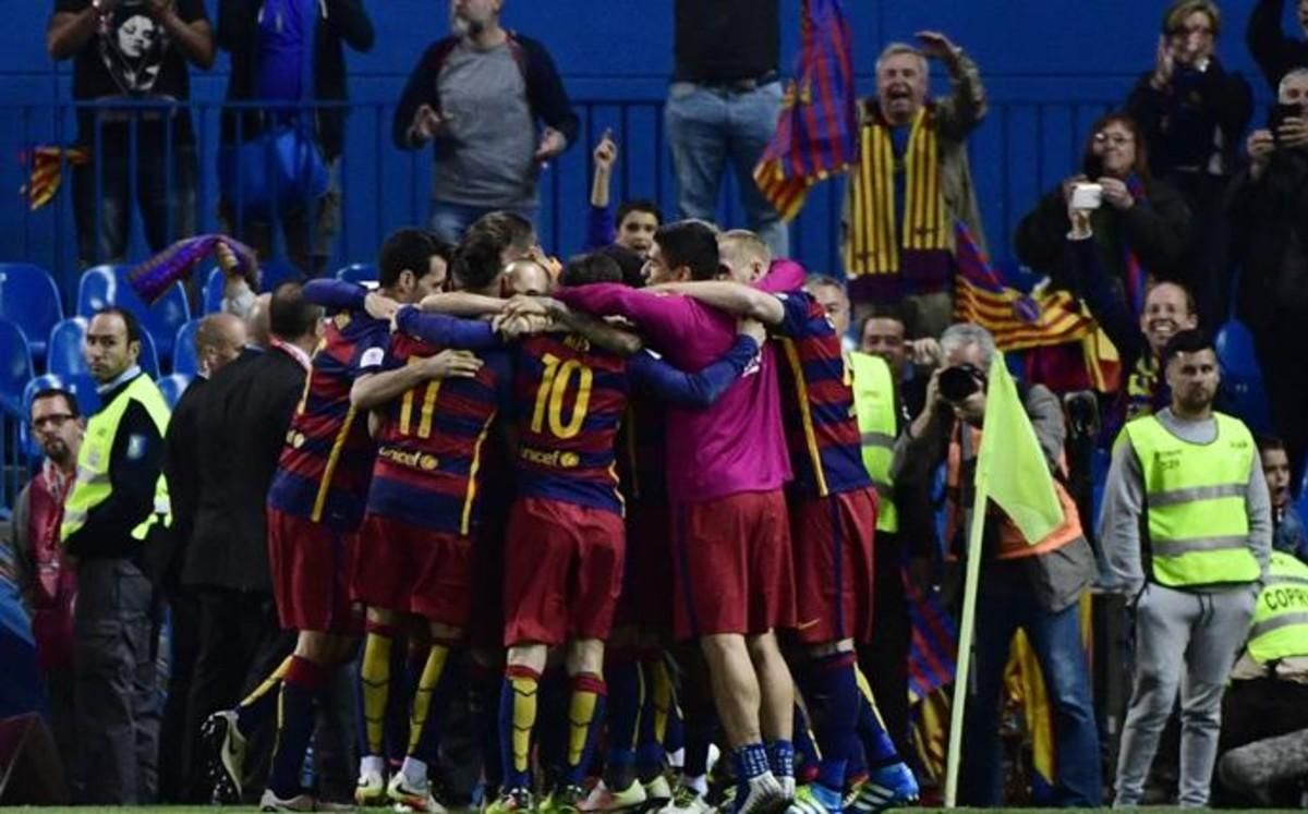 Los jugadores del Barça celebran la Copa Los jugadores del Barça celebran la Copa