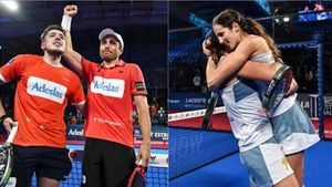 Las parejas ganadoras celebran su triunfo Las parejas ganadoras celebran su triunfo