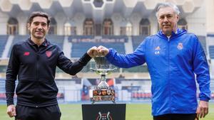 Marcelino y Ancelotti, entrenadores del Athletic y R. Madrid