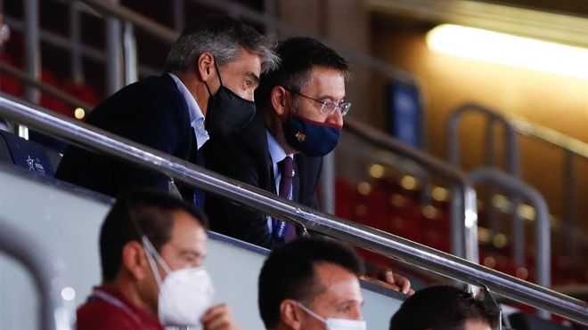 Albert Soler, con Bartomeu, durante su etapa en el Barça Albert Soler, con Bartomeu, durante su etapa en el Barça