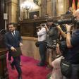 El president de la Generalitat, Pere Aragonès, este viernes el Parlament.