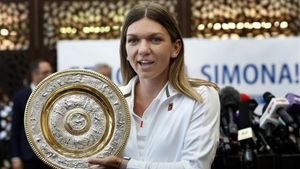 Simona Halep, ganadora del torneo de Wimbledon del año pasado en categoría femenina. Simona Halep, ganadora del torneo de Wimbledon del año pasado en categoría femenina.