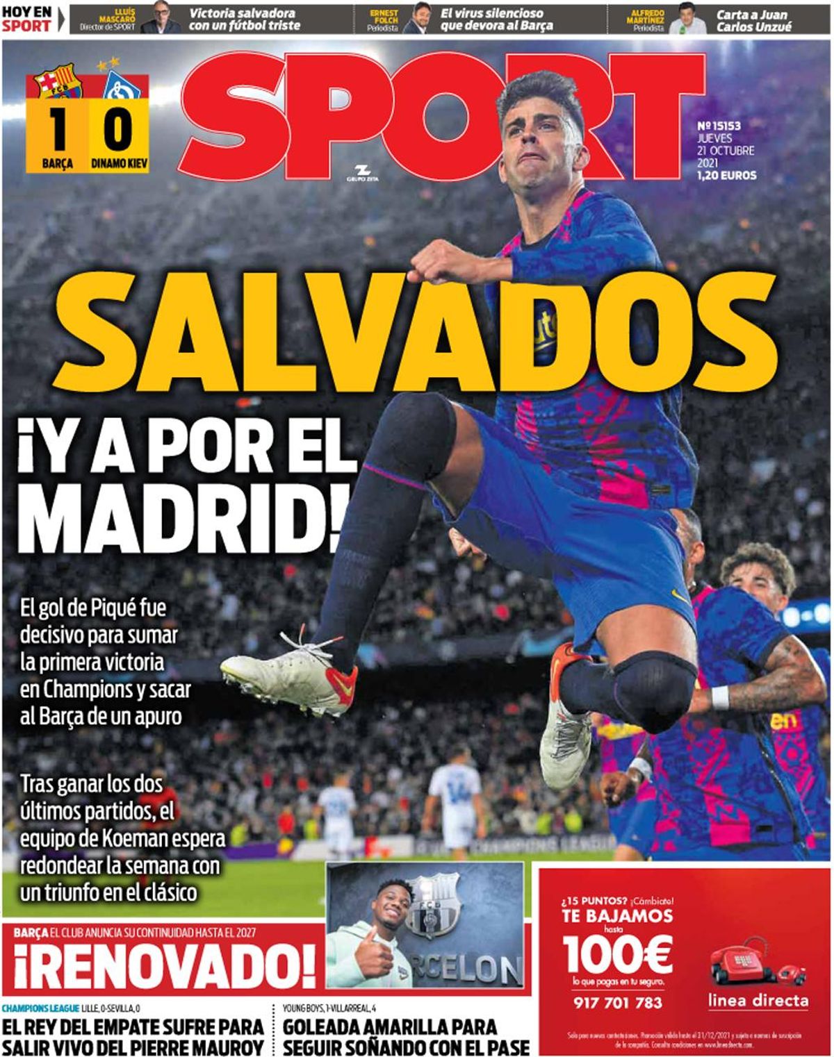 Esta es la portada del SPORT Esta es la portada del SPORT