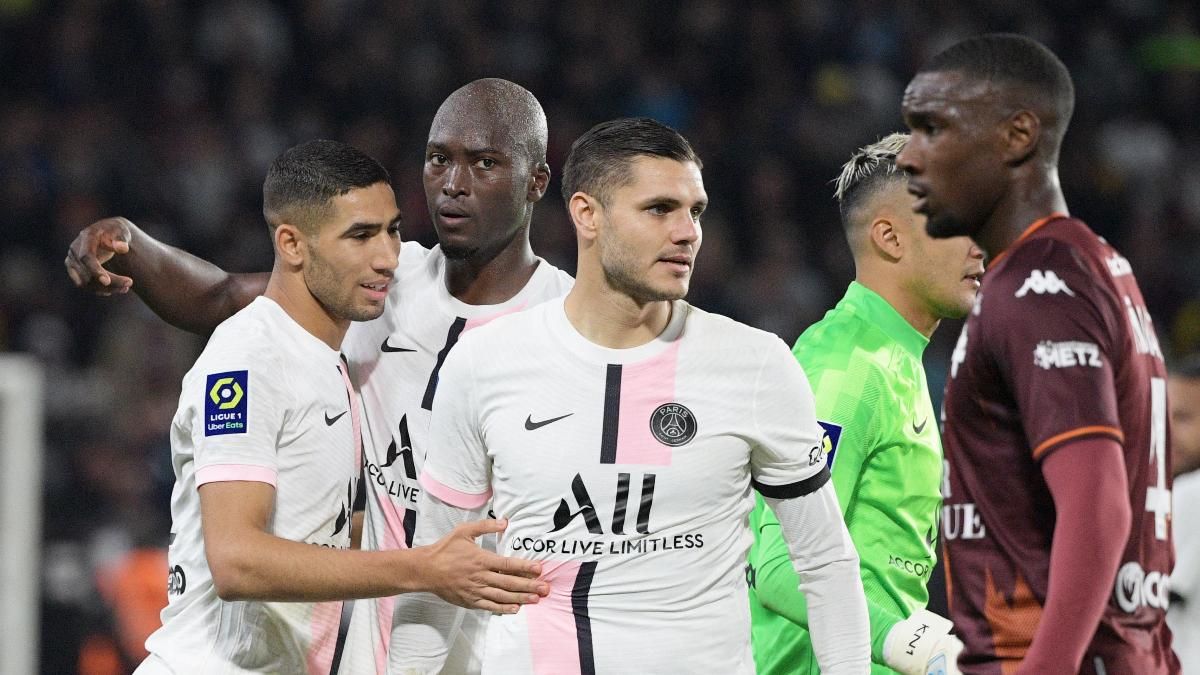 Icardi, Danilo Pereira y Achraf Hakimi, jugadores del PSG Icardi, Danilo Pereira y Achraf Hakimi, jugadores del PSG