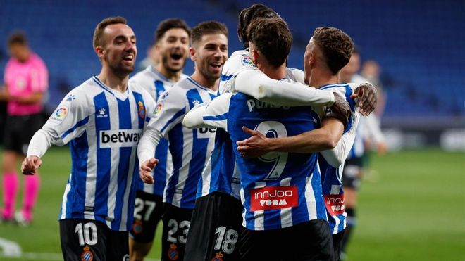 Imagen de archivo de los jugadores del Espanyol Imagen de archivo de los jugadores del Espanyol