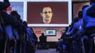 El exanalista de la CIA Edward Snowden, en una videoconferencia en 2015.