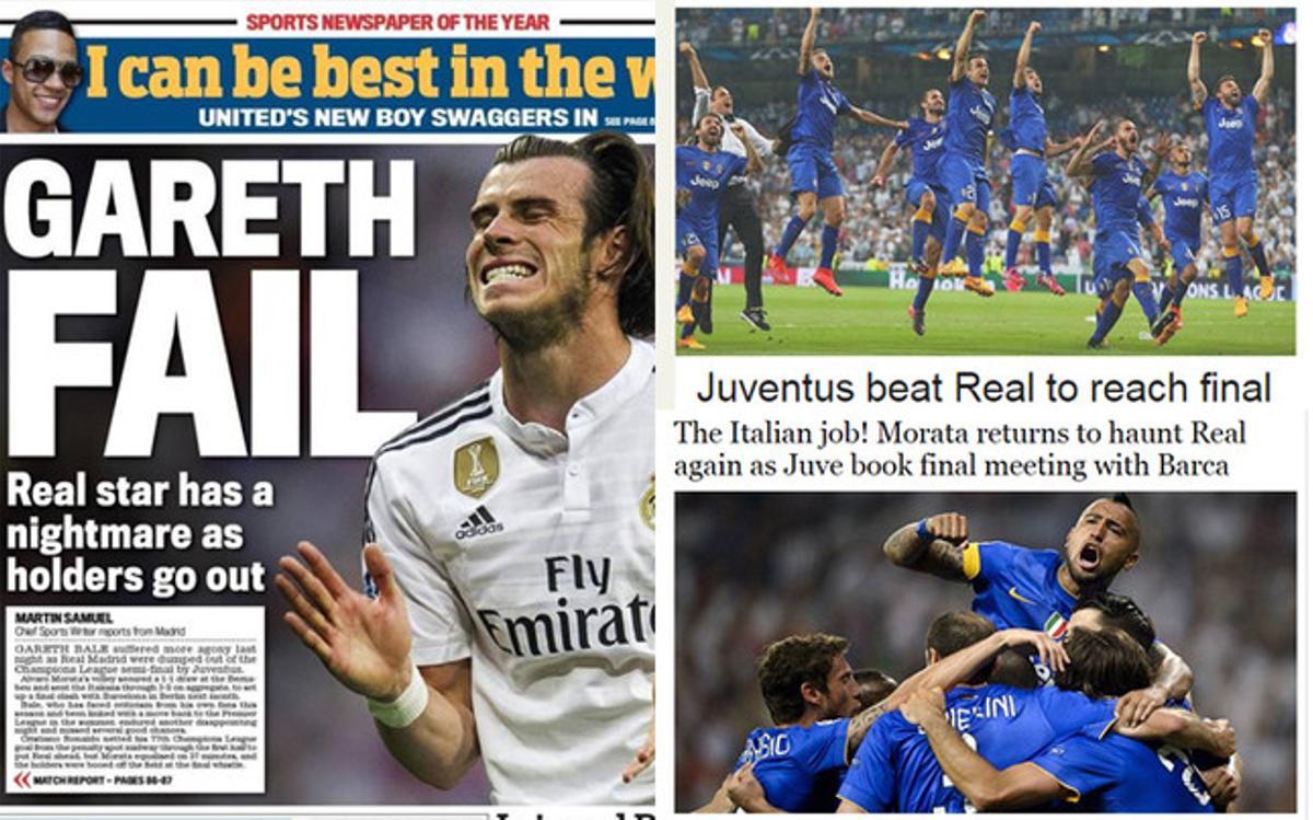 Así vienen las portadas de la prensa inglesa tras la derrota del Real Madrid