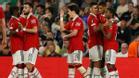 El United celebrando el 0-1