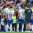 Los jugadores del Espanyol celebrando un gol ante el Eldense