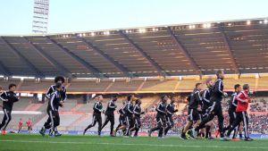 La selección belga entrenó el lunes en el Estadio Rey Balduino La selección belga entrenó el lunes en el Estadio Rey Balduino