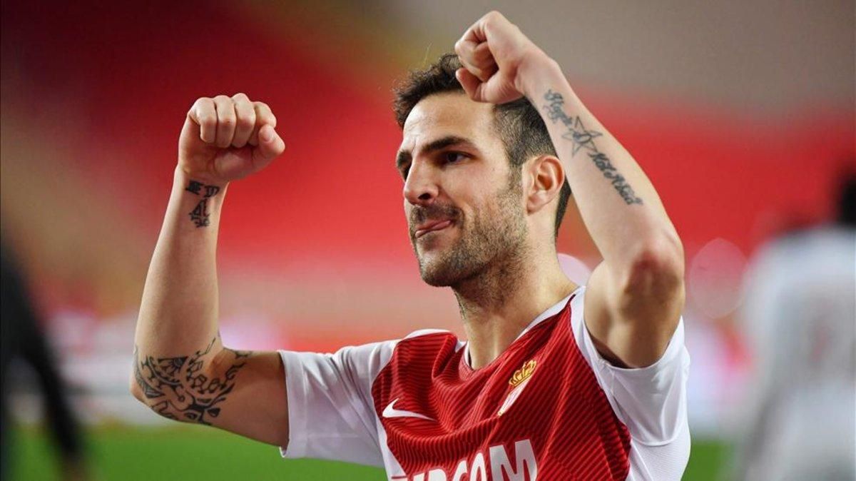 Cesc Fàbregas celebra una victoria del Mónaco Cesc Fàbregas celebra una victoria del Mónaco