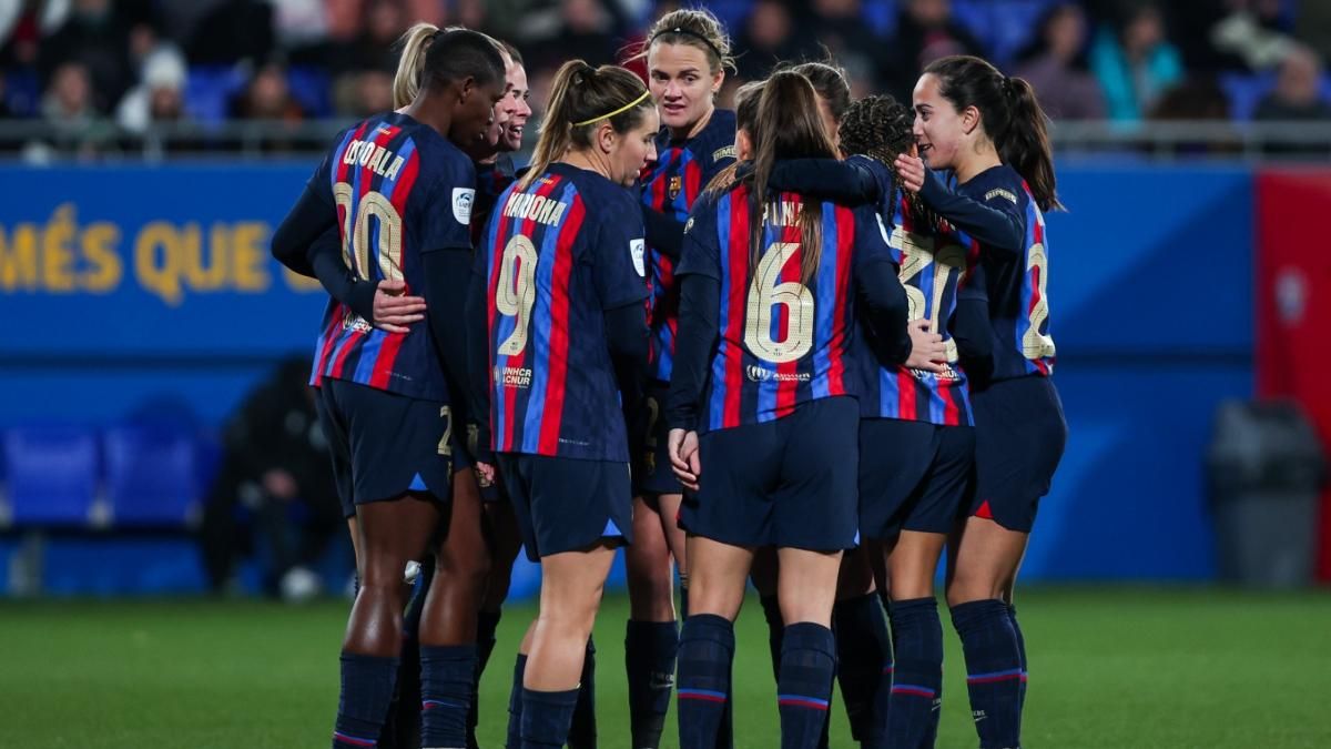 El Barça celebrando un gol contra el Levante Las Planas El Barça celebrando un gol contra el Levante Las Planas