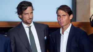 Feliciano y Nadal, en el Mutua Madrid Open de 2019 Feliciano y Nadal, en el Mutua Madrid Open de 2019
