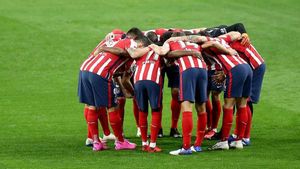 Los jugadores del Atlético hacen piña Los jugadores del Atlético hacen piña