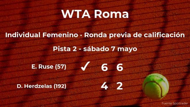 La tenista Elena Gabriela Ruse consigue la plaza para la siguiente fase tras vencer en la ronda previa de calificación
