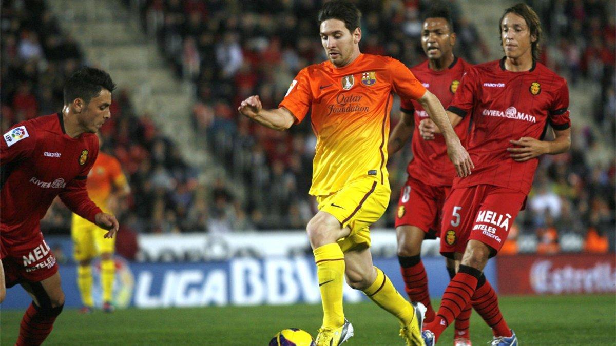 Leo Messi durante el Real Mallorca-Barça de la Liga 2012/13