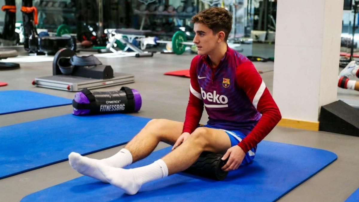 Gavi se ha entrenado en el gimnasio tras el golpe sufrido ante el Betis Gavi se ha entrenado en el gimnasio tras el golpe sufrido ante el Betis