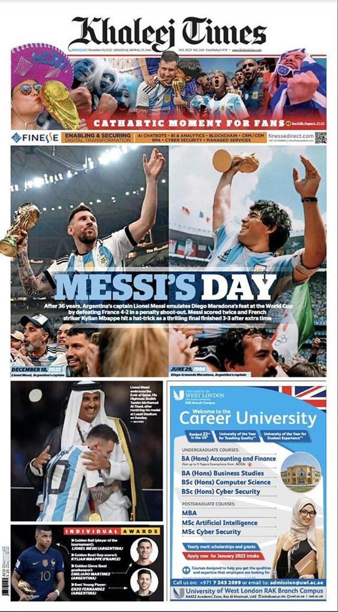 Para enmarcar: las portadas de todo el mundo se rinden a Messi