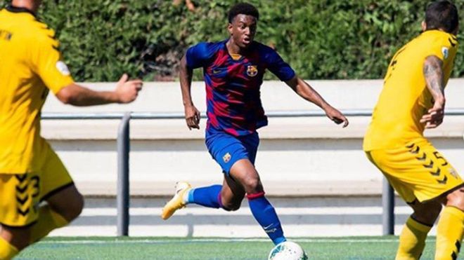 Balde, en el partido ante el Badalona Balde, en el partido ante el Badalona