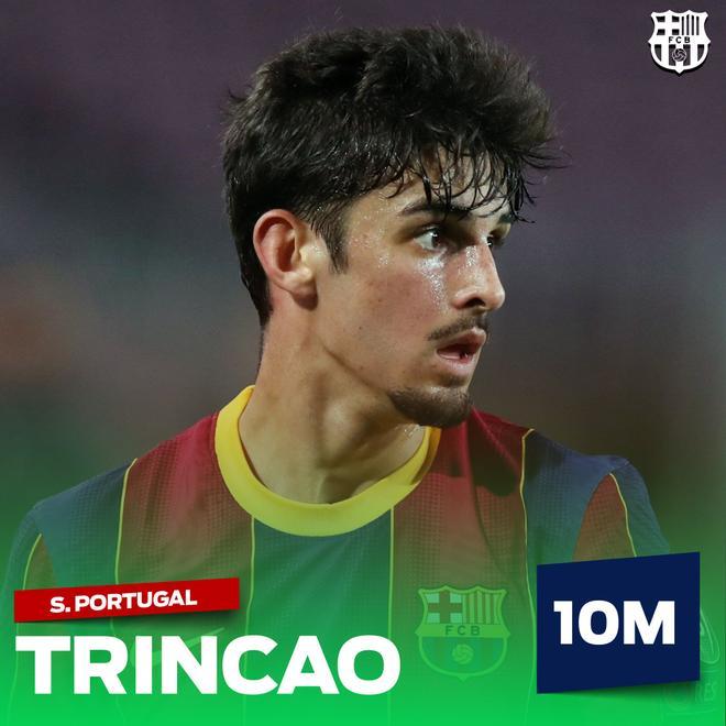 A falta de oficialidad, Trincao dejará 10M de euros en la caja y el Barça se reserva el 50% en una futura venta