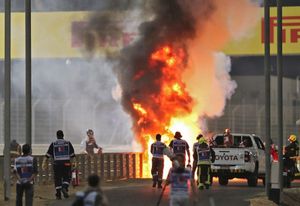 Espectacular accidente de Grosjean Espectacular accidente de Grosjean