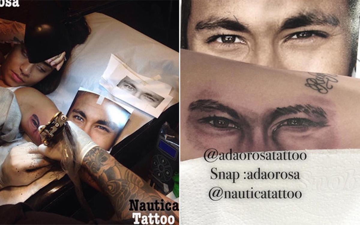Raffaela, la hermana de Neymar, se tatua los ojos de su hermano en el