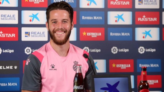 Miguelón, durante la rueda de prensa Miguelón, durante la rueda de prensa