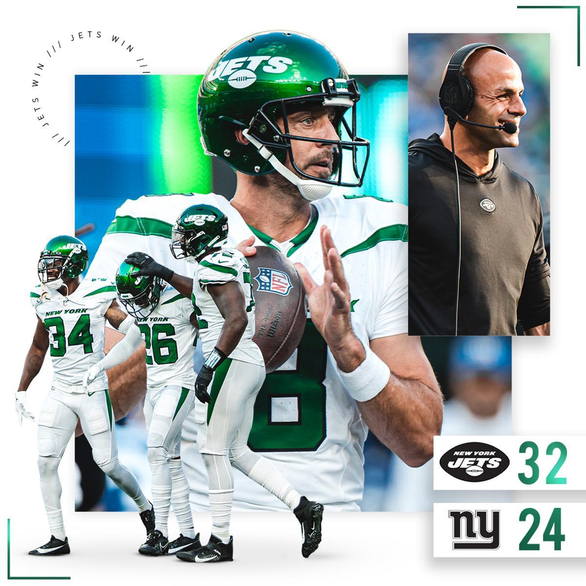 Aaron Rodgers and Jets beat Giants 32-24