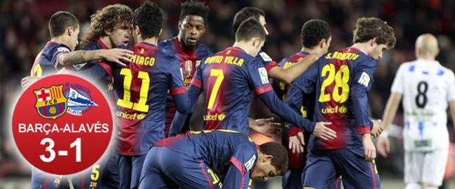 El Barça pudo celebrar un trabajado triunfo ante un combativo Alavés El Barça pudo celebrar un trabajado triunfo ante un combativo Alavés