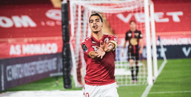 Ben Yedder celebra el primer tanto del Mónaco ante el Rennes Ben Yedder celebra el primer tanto del Mónaco ante el Rennes