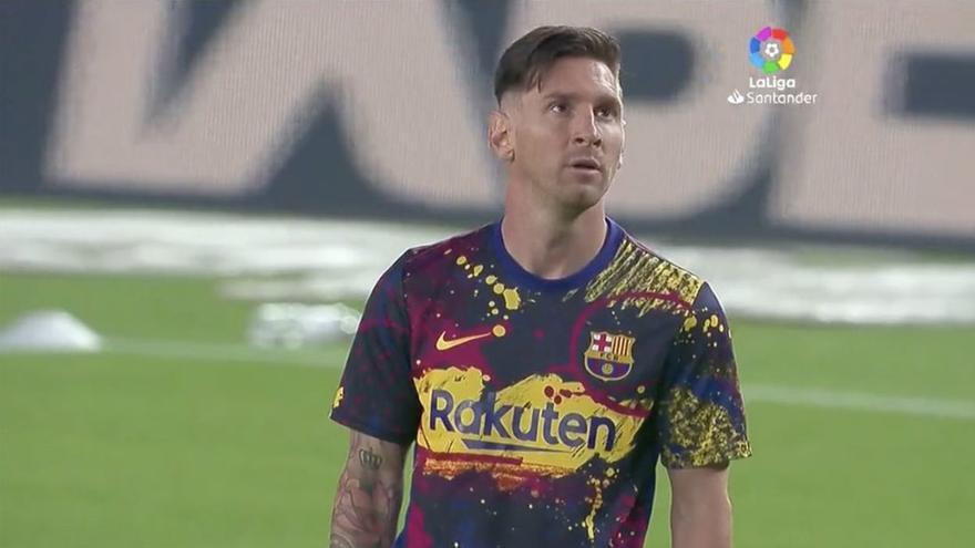 Nuevo 'look' de Messi ante el Atlético